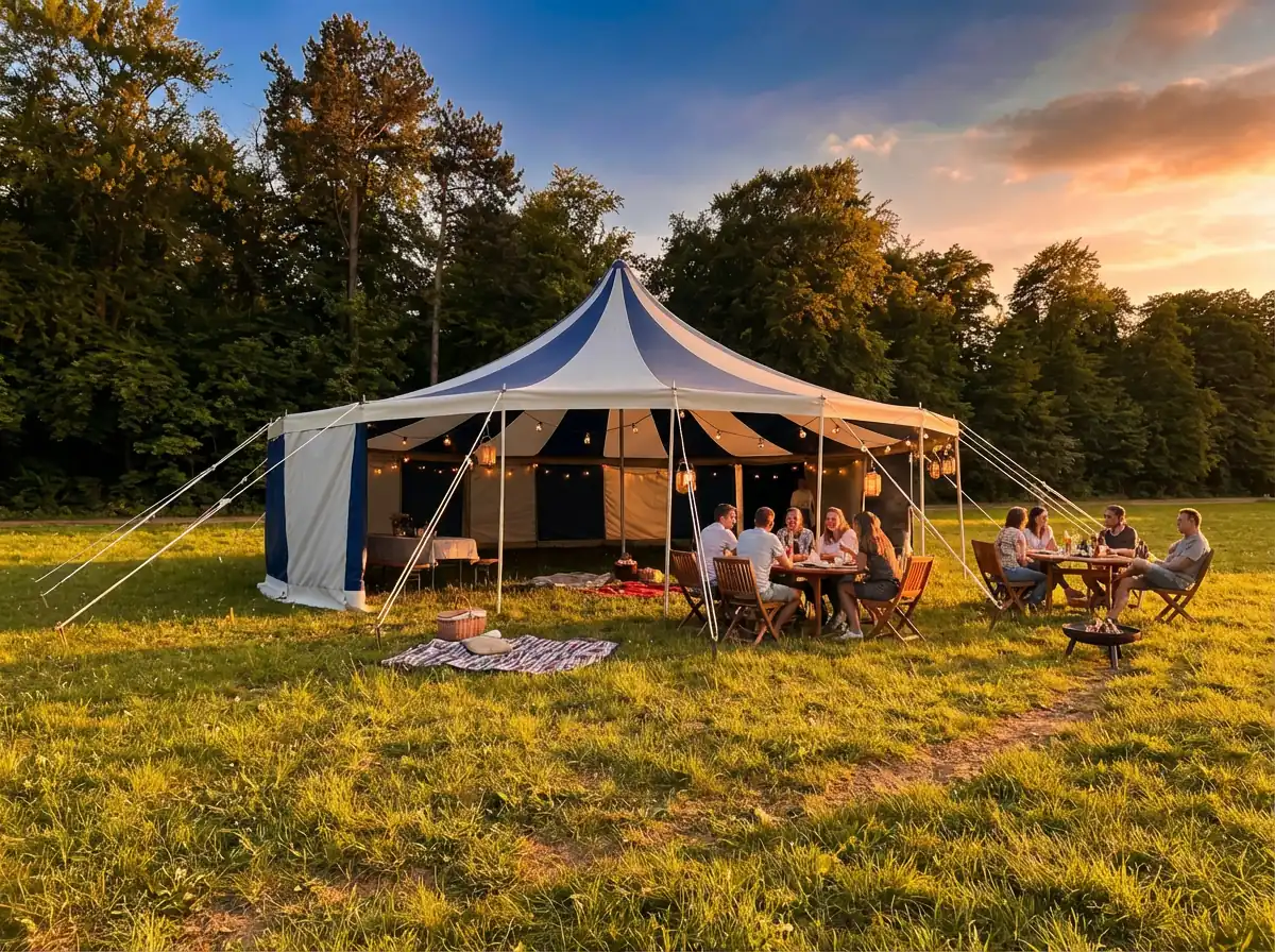 10m 20-Eck Zelt Sommerabend