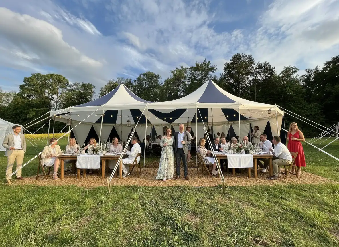 6x12m Zweimastzelt Feierlichkeiten 2