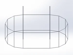 Festgestänge für 7x4m Zweimastzelt